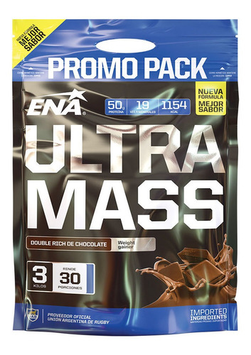 Ultra Mass Ena 3 Kg Ganador Peso Y Masa Promo Pack 