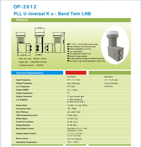 Lnb Satellite Universal Twin Lnb En Banda Ku Y