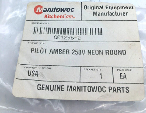 Garland Pilot Light, Round, Amber 250v G01296-2 New Aac
