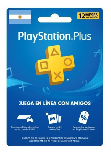Imagen 1 de 1 de Código Playstation Plus Argentina - Usa Ps4 1 Año -inmediato