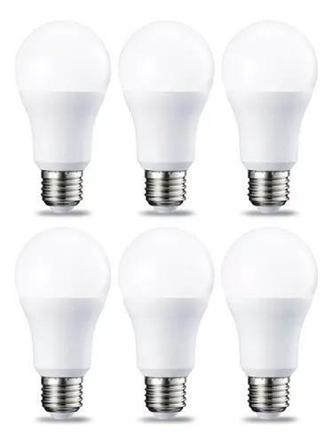 Pack 6 Lampara Led 9w Bajo Consumo Garantia Uso Inter Ext