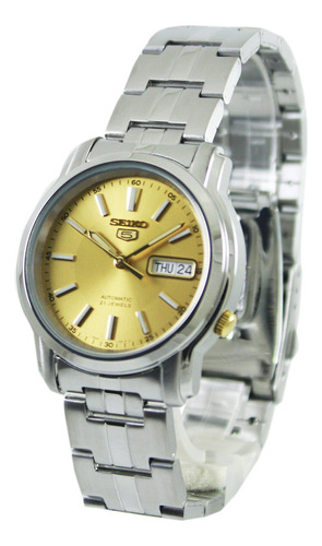 Seiko Reloj Automático Champagne Dial Acero Inoxidable Par.