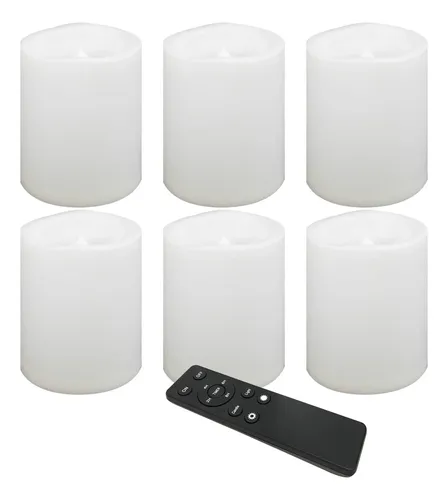 Velas LED Impermeables Para Exterior - 2 Unidades Con Mando A Distancia Y Temporizador, 22.5x10 Cm, Sin Llama Y Seguras
