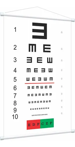 Banner Snellen Optotipo Optometria Acuidade Visual 1m X 64cm