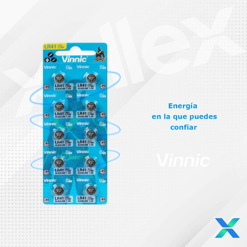 Imagen 4 de 4 de Pilas Vinnic Alcalinas L736F LR41 AG3 1.5V x 10 unidades