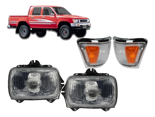 Juego Opticas Reten + Giros Hilux 1995 1996 1997 4x4 Cromado