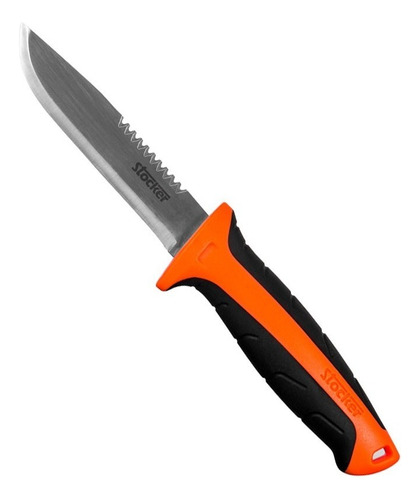 Cuchillo Stocker Poda Camping C/ Funda Acero Inoxidable New Color Naranja/negro