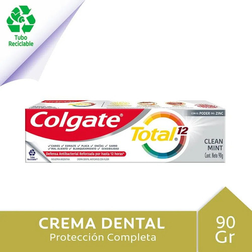 Colgate Crema Dental Total 12 Clean Mint 90gr