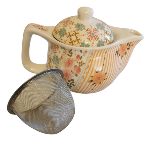 Tetera Cerámica Oriental Rococó Con Infusor