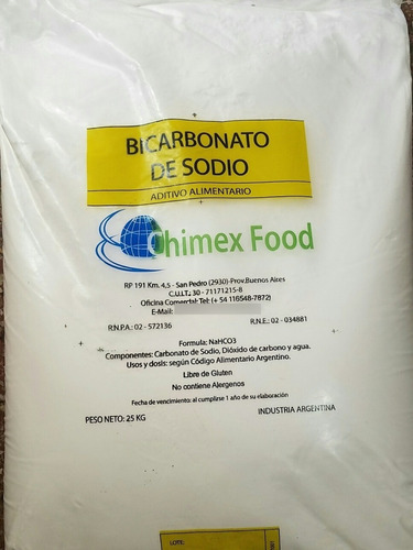 Bicarbonato De Sodio Grado Alimenticio X 1 Kg