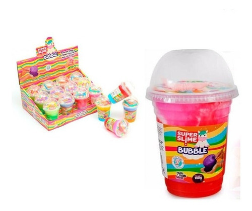 Super Slime Bubble 3 Colores Unicornio Glitter