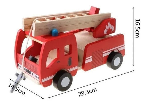 Camión De Bomberos Juguete De Madera Didáctico Montessori