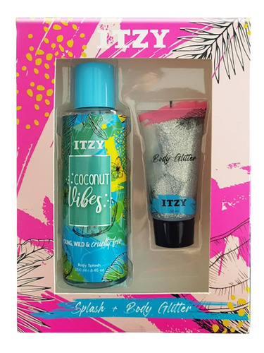 Set De Body Splash Coconut Vibes 250 Ml + Body Glitter Itzy