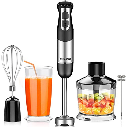 Hand Blender, 800w 5-in-1 Immersion Hand Blender, 12-sp...