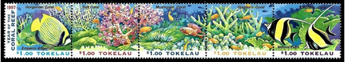 Fauna Marina - Peces - Corales - Tokelau - Serie Mint
