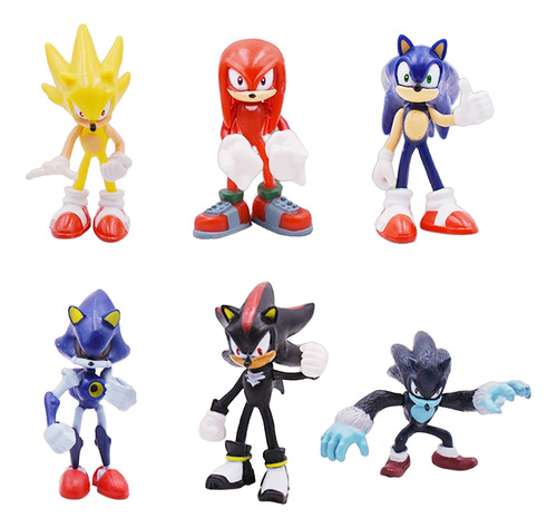 Set Con 6 Muñecos De Colección De Sonic