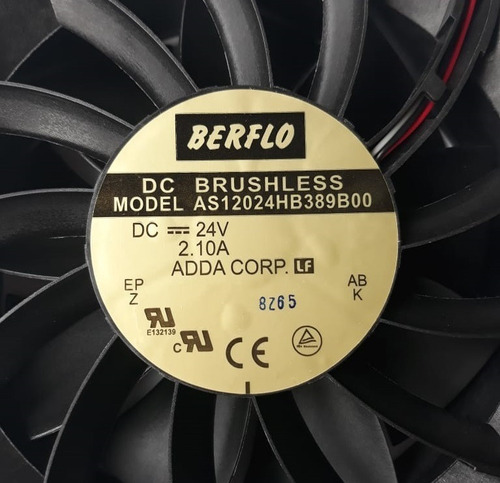 Imagem 3 de 4 de Cooler 24v 120x120x38 Rolamento 2.1amp 6000rpm Adda Belflo