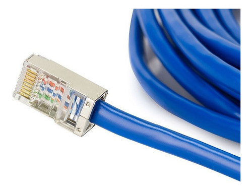 Cabo De Rede 10 Metros Patch Cord Cat 5e Azul