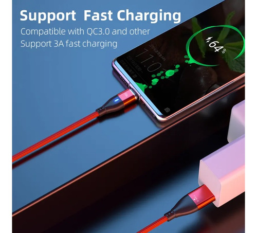 Imagen 4 de 6 de Cable Cargador Superapida Para iPhone Micro 6 En 1 Magnetico