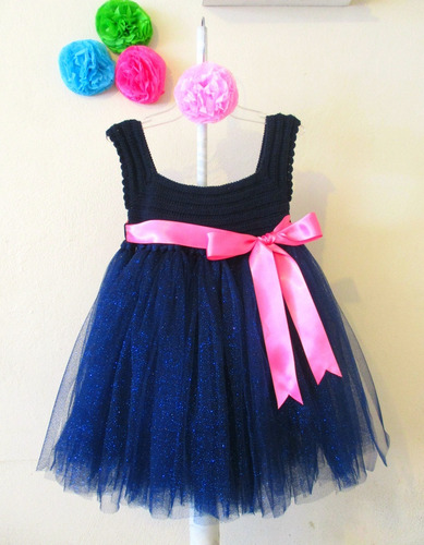 Vestido Crochet Con Tul Niña Talla 4 A 5 Años Fiesta Azul Ma | Meses sin intereses Vestido Crochet Con Tul Niña Talla 4 A 5 Años Fiesta Azul Ma | Meses sin intereses
