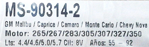 Empacadura Camarin Chevrolet 350 305 327 307 283 ( El Par)