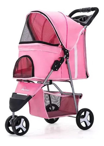 Coche Para Perros De 3 Ruedas Rosado