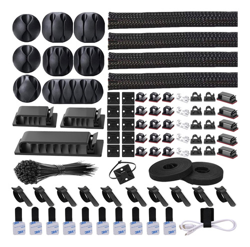 N Norocme Kit De Gestión De Cables De 192 Piezas, Funda Orga