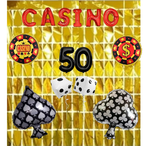 Pack De Globos De Fiesta Temática De Casino Poker Dados Casino Diseño Nro. 2