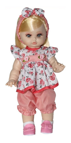 Muñeca Bebé Niña Pelo Largo En Vinil De 35 Cm + Accesorios