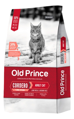 Comida De Gato Adulto Old Prince Cordero Y Arroz  7.5kg
