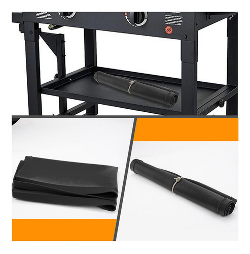 Tapete De Silicona Para Barbacoa, 36 Pulgadas Negro