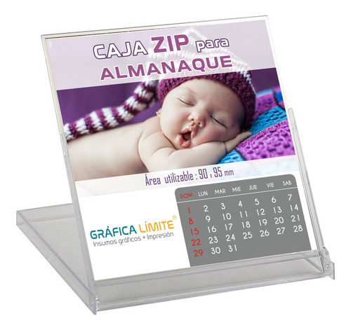 Caja Zip Calendario Almanaque Acrilica Plastica Souvenir X10