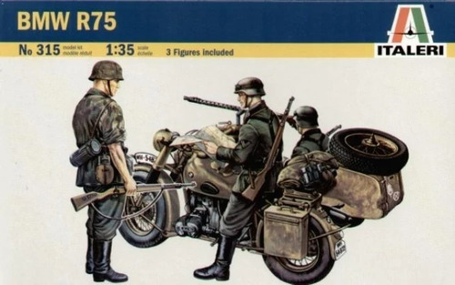 Bmw R75 Con Sidecar Y 3 Figuras By Italeri # 315     1/35