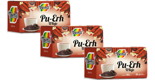 Te Rojo Pu-erh Therbal 3 Paq De 25 Sobres C/u