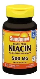 Vitamina B3 Niacina 500 Mg Inocitol Sundance X 50 Capsulas