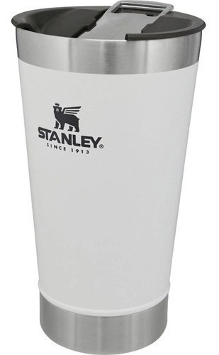 Vaso térmico Stanley Water Beer con tapa polar, 473 ml, color blanco liso