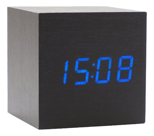 Onerbuy Reloj Despertador Digital De Madera Con Forma De Cub