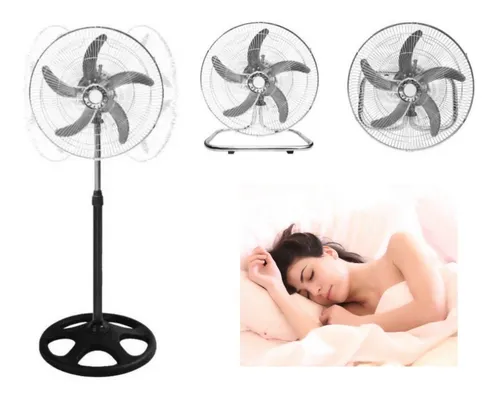 comprar Set De 2 Ventiladores Pedestal Con Aspa Metálica 18¨ 3 En 1