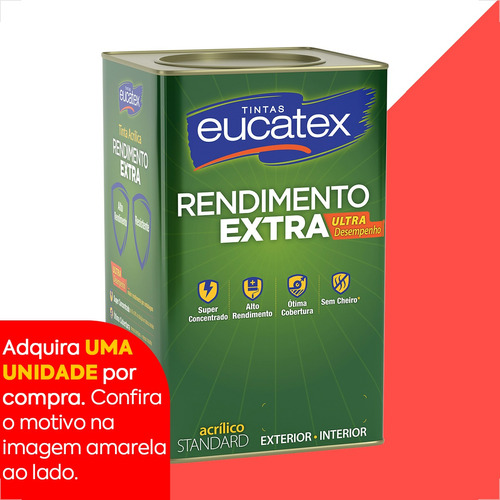 Tinta Latex Eucatex Rendimento Extra Vermelho Cardinal 18l