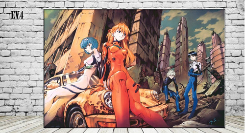 Cuadros Evangelion Manga Anime En Lienzo 72x45 Flex A4