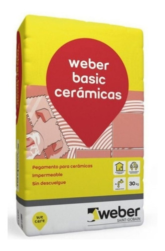 Pegamento Cerámicas Comunes Weber Basic 30 Kg Impermeable