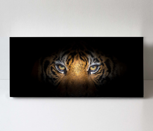 Cuadro Decorativo Canvas Mirada De Tigre 90x30