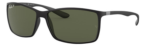 Gafas de sol polarizados Ray-Ban RB4179 Large con marco de liteforce color matte black, lente green de policarbonato clásica, varilla matte black de liteforce
