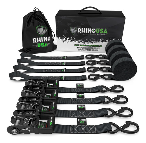 Pack X 4 Correas De Amarre Hd 2,54 Cm X 305 Cm Rhino Usa 