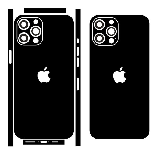 Skin iPhone 12 Pro Max Decorativo Tipo Negro Mate 2pzs