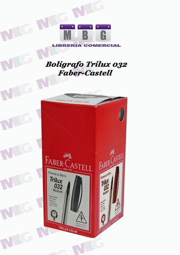 Lapicera Bolígrafo Faber Castell Trilux 032 X50 Color Negro