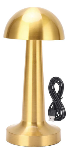 Mesa Inalámbrica De Metal Dorado En Forma De Hongo Recargabl