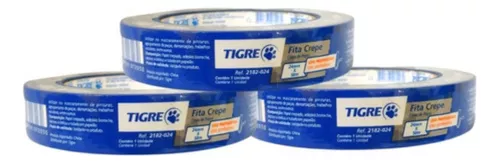 Fita Crepe Uso Geral 18mmx50m Tigre - Kit 3un