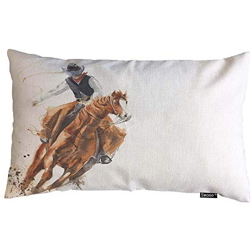 Funda De Almohada De Vaquero, Pintura De Vaquero Montan...