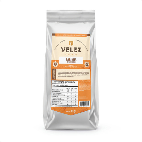 Vélez Premium farinha de amêndoas pura sem pele 100% natural 1kg